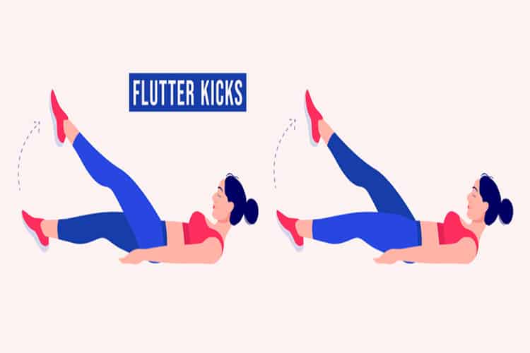 bài tập giảm mỡ bụng dưới flutter kicks