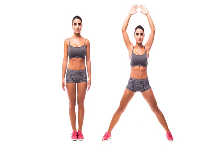 bài tập giảm mỡ bụng dưới jumping jacks